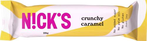 Baton z chrupiącym karmelem i migdałami Bez Cukru 21x 28 g Nick's Crunchy Caramel - karton