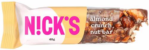 Baton z migdałami i czekoladą Bez Cukru 40 g Nick's Almond Crunch Nut Bar