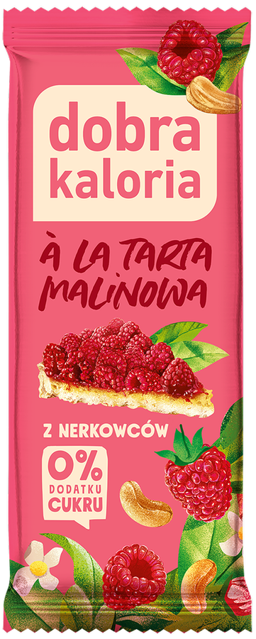 Baton z nerkowców a'la Tarta Malinowa 35 g Dobra Kaloria - batonik Bez Cukru