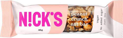 Baton z orzeszkami ziemnymi i czekoladą Bez Cukru 40 g Nick's Peanut Crunch Nut Bar