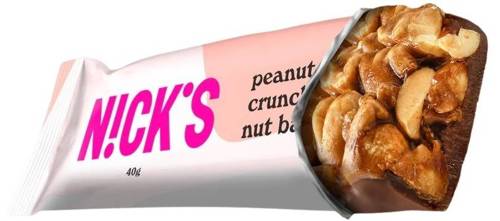 Baton z orzeszkami ziemnymi i czekoladą Bez Cukru 40 g Nick's Peanut Crunch Nut Bar