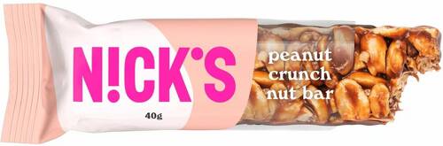 Baton z orzeszkami ziemnymi i czekoladą Bez Cukru 40 g Nick's Peanut Crunch Nut Bar