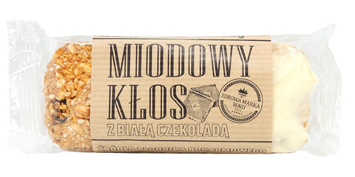 Baton zbożowy z białą czekoladą Miodowy Kłos 80 g Pasieka Łysoń