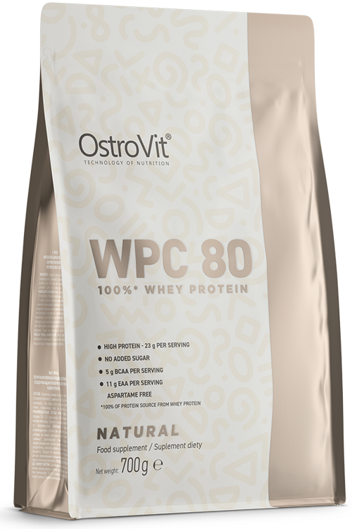 Białko WPC 80 naturalny OstroVit 100% Whey Protein Natural 700 g - suplement diety