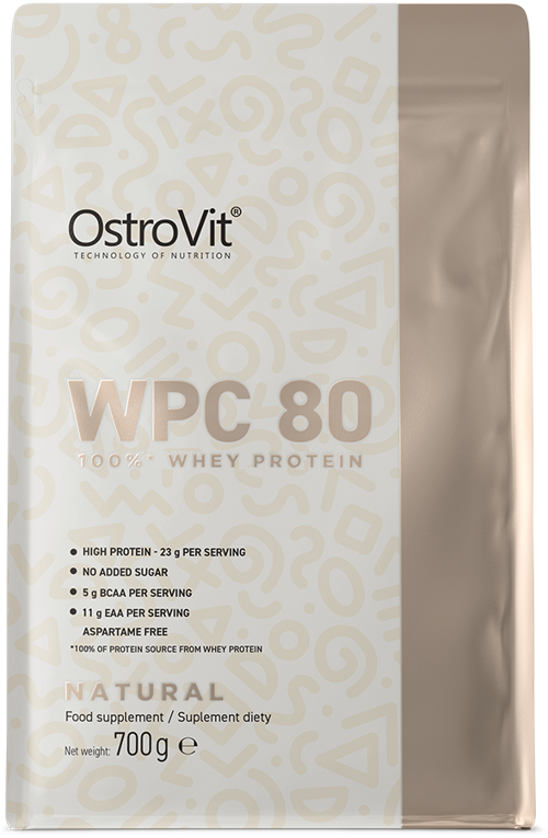 Białko WPC 80 naturalny OstroVit 100% Whey Protein Natural 700 g - suplement diety