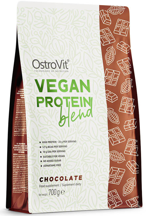 Białko roślinne Czekoladowy OstroVit Vegan Protein Blend 700 g - suplement diety