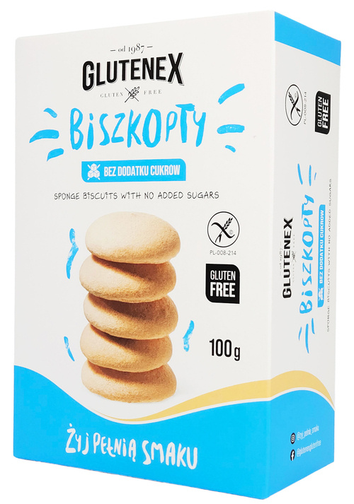 Biszkopty bez cukru Bezglutenowe 100 g Glutenex