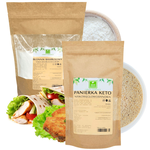 Błonnik Bambusowy BF100 mąka bambusowa 500 g + Panierka 200 g - KETO Zestaw