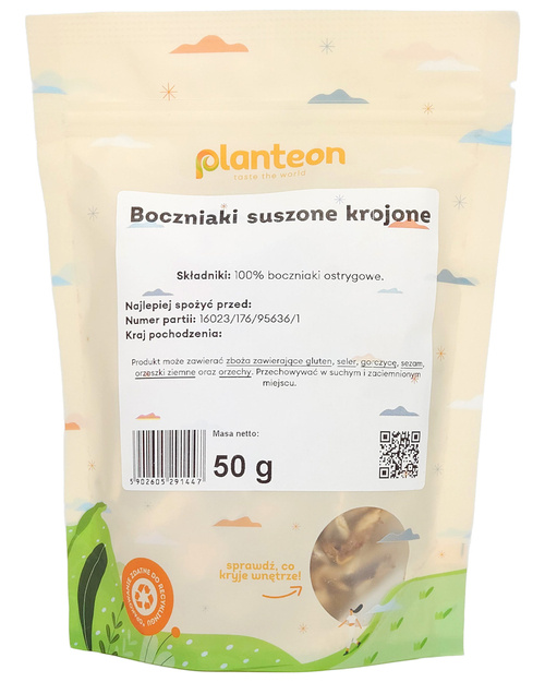 Boczniaki suszone krojone 50 g Planteon - grzyby