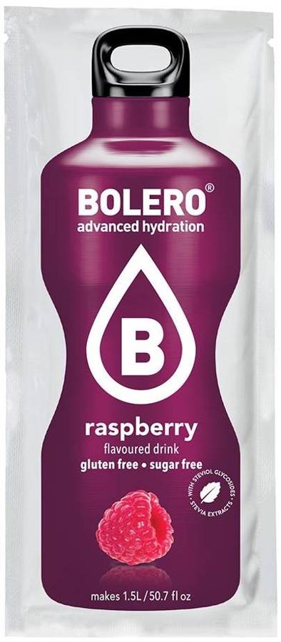 Bolero Drink Raspberry Box 12 szt. - napój w proszku ze stewią Malina 9 g