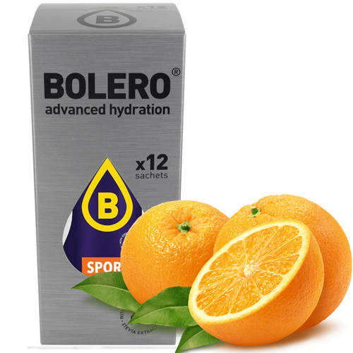 Bolero Sport Orange Box 12 szt. - napój Izotoniczny w proszku ze stewią Pomarańcz 9 g