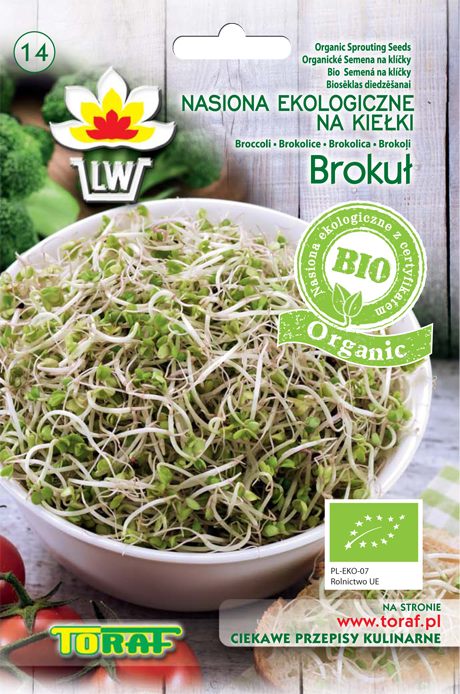 Brokuł - nasiona na kiełki BIO Organic 10 g  - Toraf