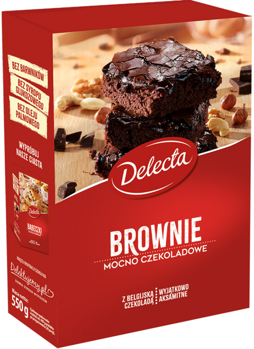 Brownie ciasto mocno czekoladowe 550 g Delecta