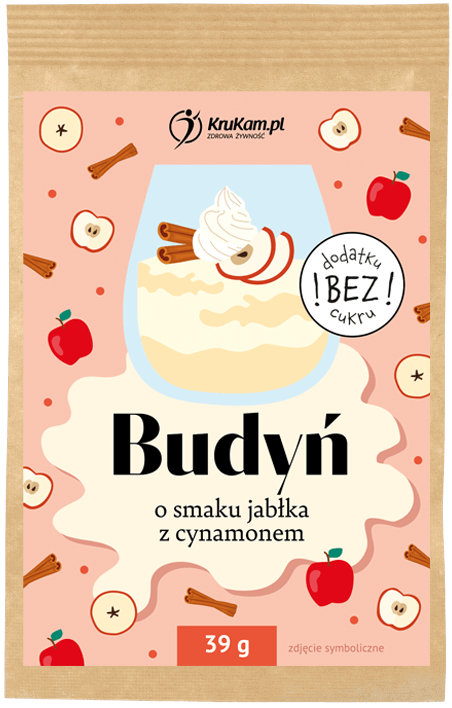 Budyń o smaku jabłka z cynamonem Bez Cukru 39 g Krukam