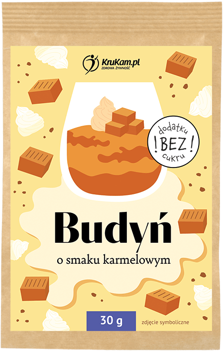 Budyń o smaku karmelowo-ciasteczkowym Bez Cukru 30 g - Krukam