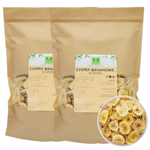 Chipsy bananowe 1 kg suszone banany z olejem kokosowym