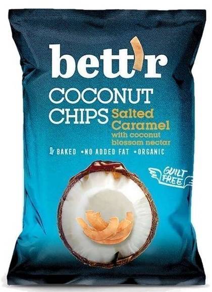Chipsy z kokosa Solony Karmel Bezglutenowe Bio 40 g Bett'r Coconut Chips