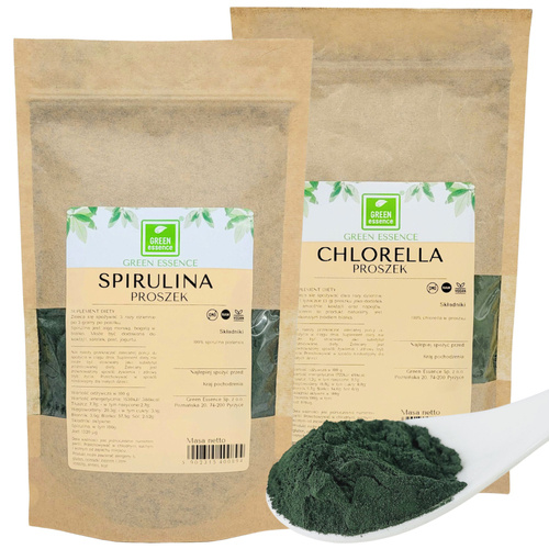 Chlorella+Spirulina - proszek 2x250 g - Suplement diety ZESTAW