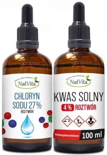 Chloryn Sodu 27% 100 ml + Kwas Solny 4% 100 ml NatVita