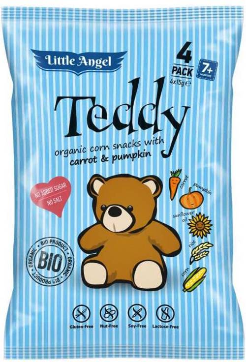 Chrupki kukurydziane -marchew i dynia- Teddy BIO 4x15 g - Cibi