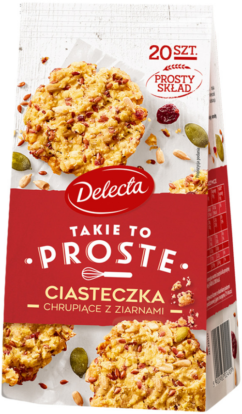 Ciasteczka chrupiące z ziarnami 310 g Delecta Takie to Proste