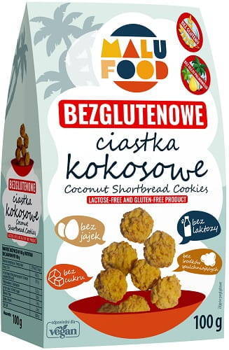 Ciastka kokosowe bezglutenowe Bez Cukru 100 g Malu Food