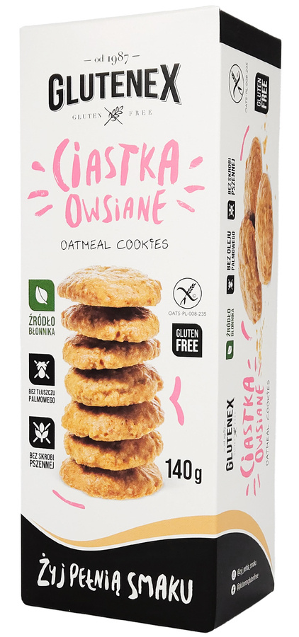 Ciastka owsiane Bezglutenowe ciasteczka 140 g Glutenex