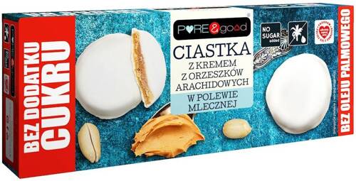 Ciastka z kremem z orzeszków arachidowych w polewie mlecznej 128 g Pure&Good