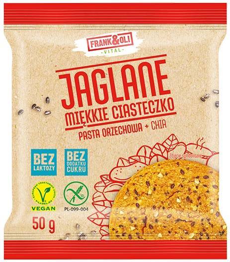 Ciastko miękkie jaglane pasta orzechowa + chia 50 g Frank&Oli