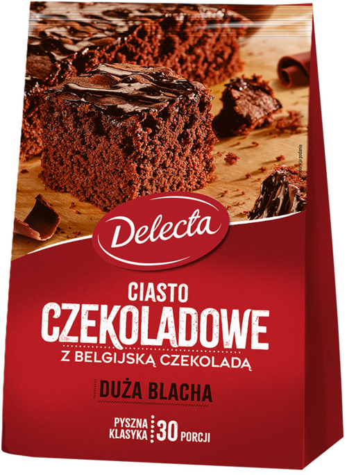 Ciasto czekoladowe z belgijską czekoladą Duża Blacha 670 g Delecta