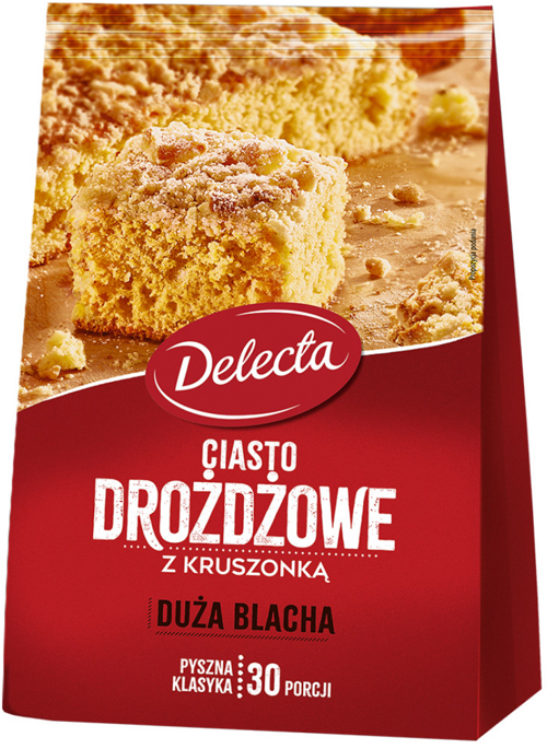 Ciasto drożdżowe z kruszonką Duża Blacha 600 g Delecta