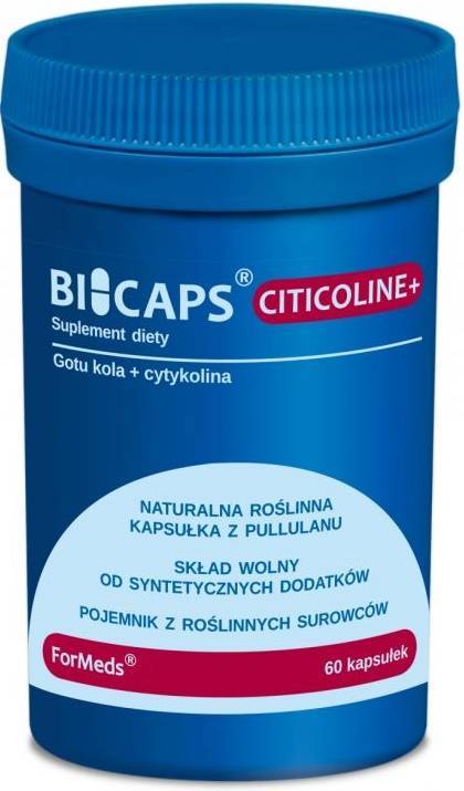 Citicoline+ Gotu kola + cytykolina 60 kapsułek Formeds BiCaps - suplement diety