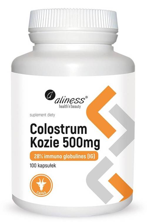 Colostrum Kozie 28% 500 mg siara kozia 100 kaps. Aliness - suplement diety