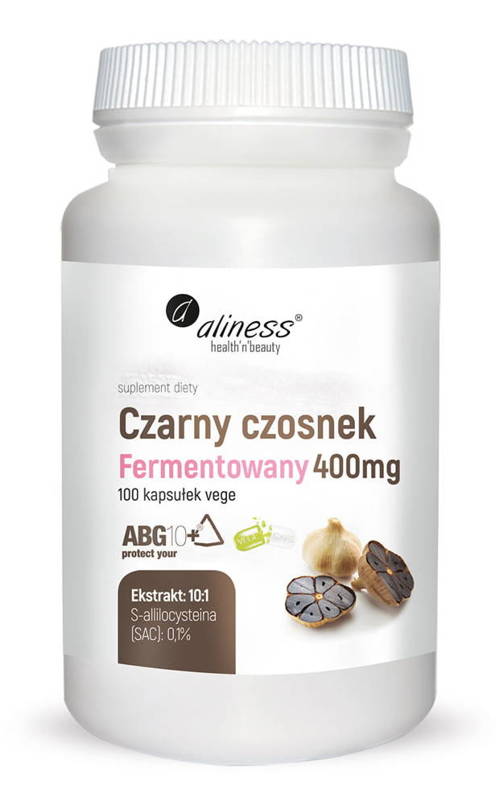 Czarny czosnek fermentowany ABG10+ 400 mg 100 kaps. Vege Aliness - suplement diety