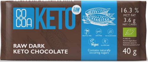 Czekolada Keto z olejem MCT Bez Cukru 40 g Cocoa Bio