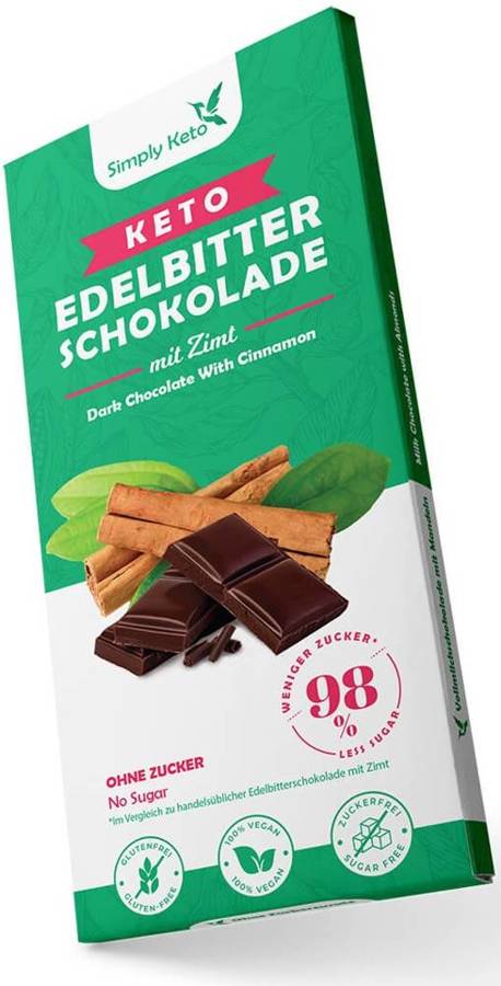 Czekolada ciemna z cynamonem Bez Cukru Vege 125 g Simply Keto