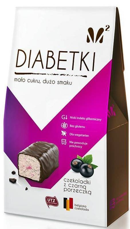 Czekoladki z czarną porzeczką i jogurtem Diabetki 100 g - Alma Bonbons
