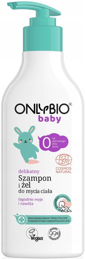 Delikatny szampon i żel do mycia ciała od 1. dnia życia OnlyBio Baby 300 ml