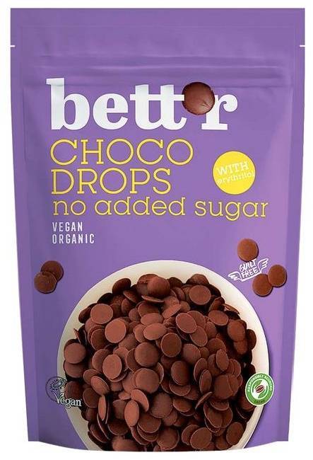 Dropsy czekoladowo-orzechowe Bez Cukru Bio 200 g Bett'r Choco Drops