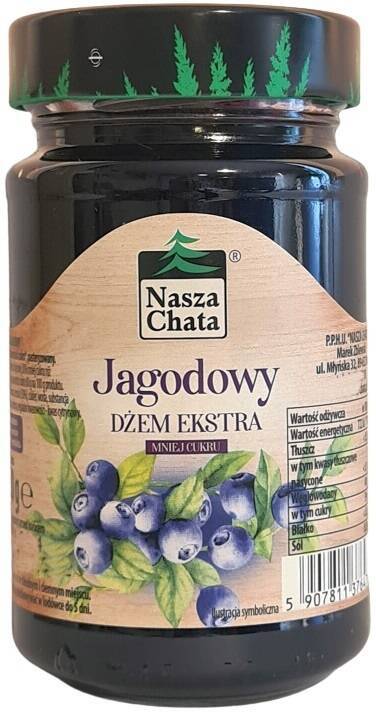 Dżem jagodowy ekstra mniej cukru 250 g Nasza Chata