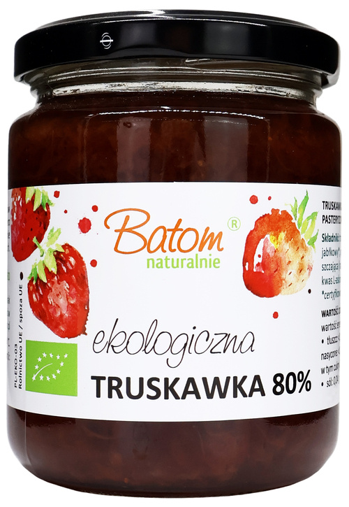 Dżem truskawkowy 80% Bez Cukru Ekologiczny BIO 260 g - Batom