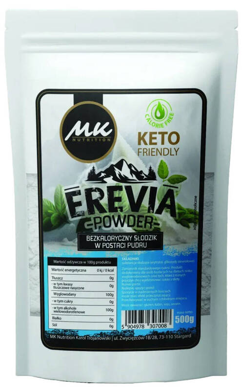 Erevia Powder KETO słodzik puder 500 g MK Nutrition - Erytrytol + Stewia 