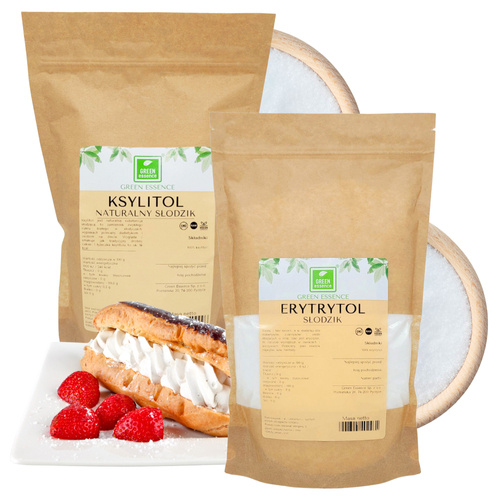 Erytrytol Ksylitol słodziki naturalne spożywcze Zestaw Keto 2x 1 kg