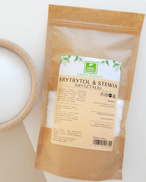 Erytrytol + Stewia kryształki 500 g erytrol stevia - zdrowy słodzik