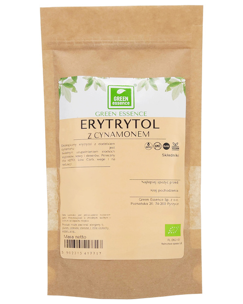 Erytrytol cynamonowy BIO 250 g Ekologiczny erytrol z cynamonem