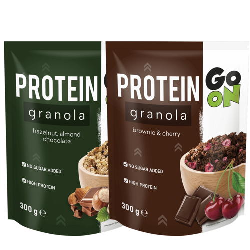 Go On Granola proteinowa z czekoladą i orzechami + brownie wiśnia Sante Zestaw 2x 300 g