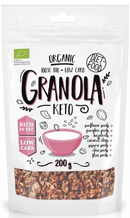 Granola keto bezglutenowa BIO -ketogeniczna- 200 g - Diet Food