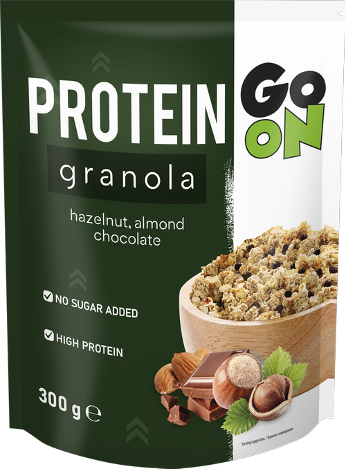 Granola proteinowa Go On Czekolada Orzech + Napój roślinny Macadamia - Zestaw na śniadanie