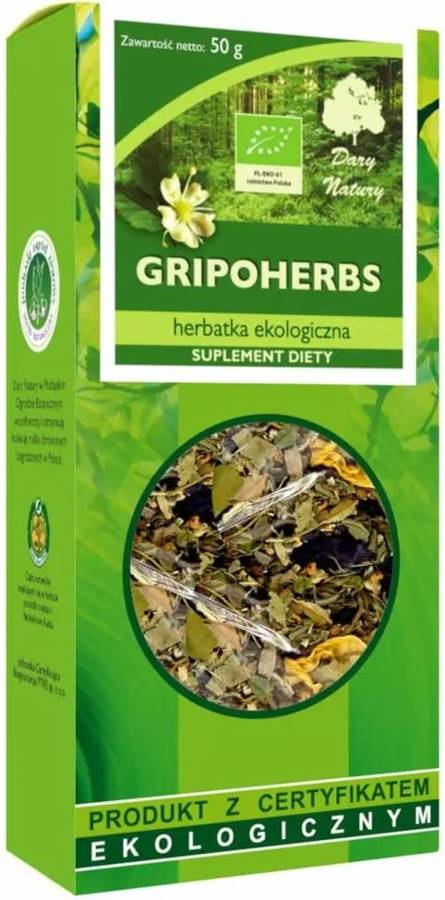 Gripoherbs herbatka Ekologiczna 50 g Dary Natury - suplement diety 