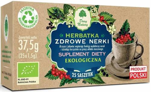 Herbata Zdrowe Nerki Ekologiczna - Suplement diety 25x 1,5g - Dary Natury